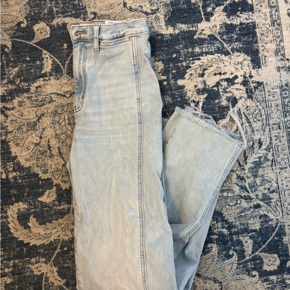 Blue Ankle Jeans with Vintage Faded Look